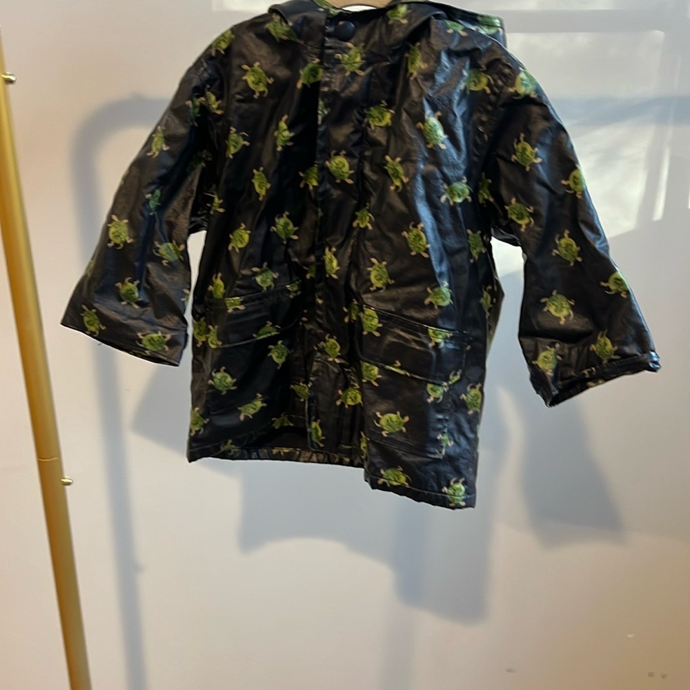 Kids Navy and Green Turtle Print Lined Raincoat 18-24mo